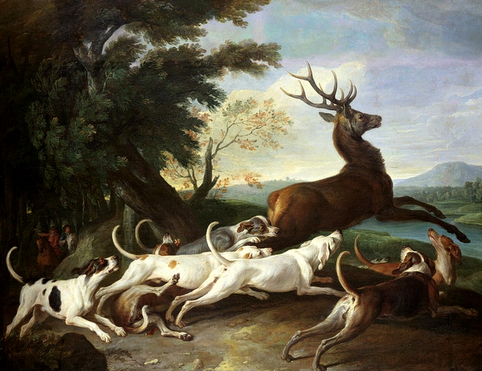 Le débuché du cerf - 1718 - © Joconde - Musées de la Ville de Rouen - Musée des beaux-arts de Rouen